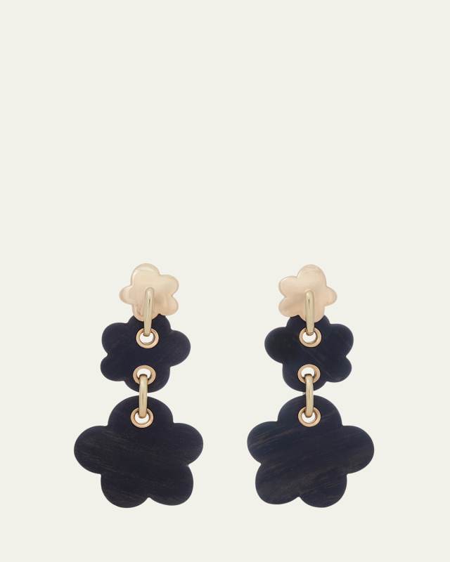 x Carey Lowell 18K Yellow Gold Arcadia Ebony Drop Earrings